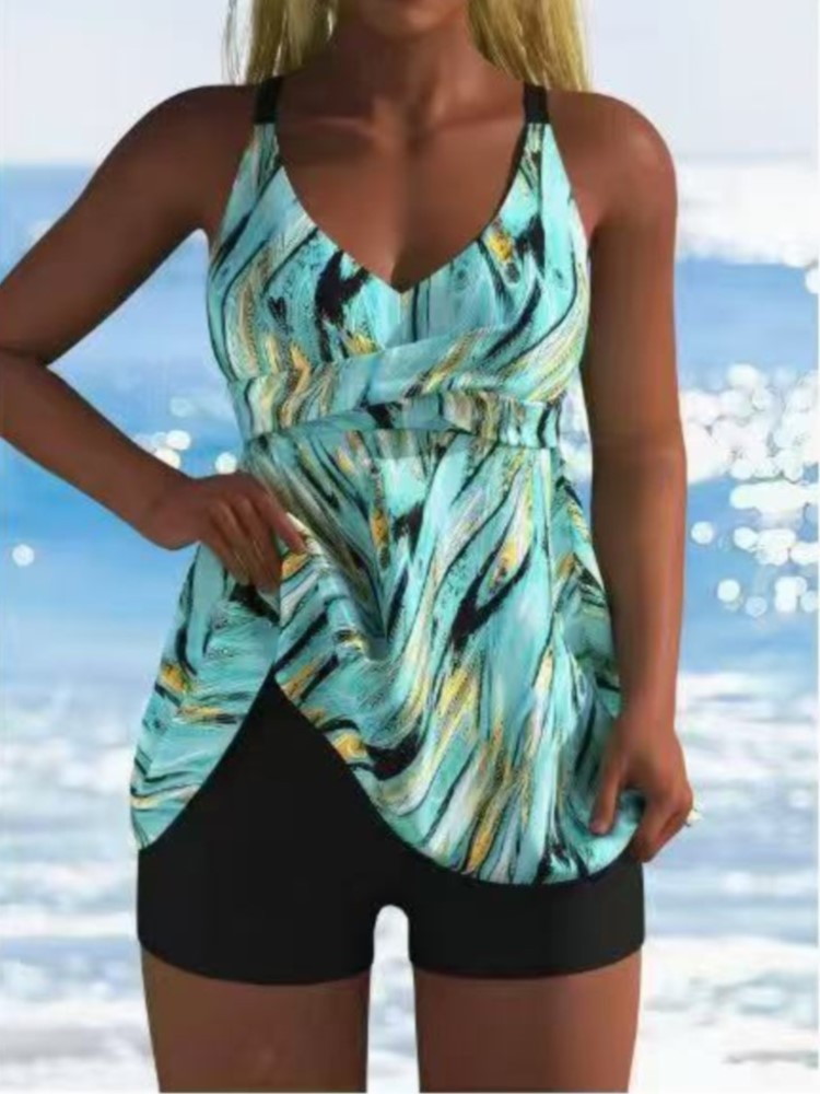 Womens Suit - 새로운 하이 웨이스트 수영복 Tankini 세트