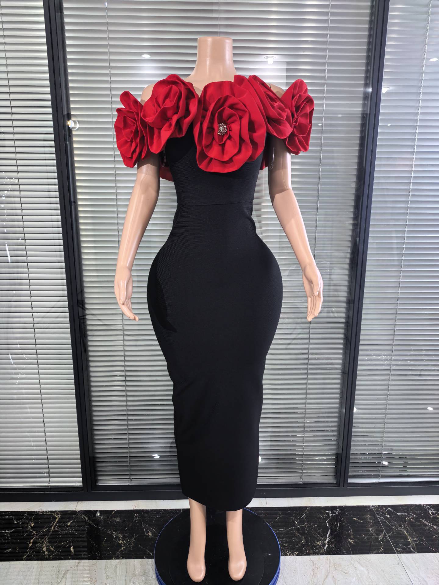 Women'S Red Formal Wear - 빨간색과 흰색 여성용 섹시한 스트랩리스 큰