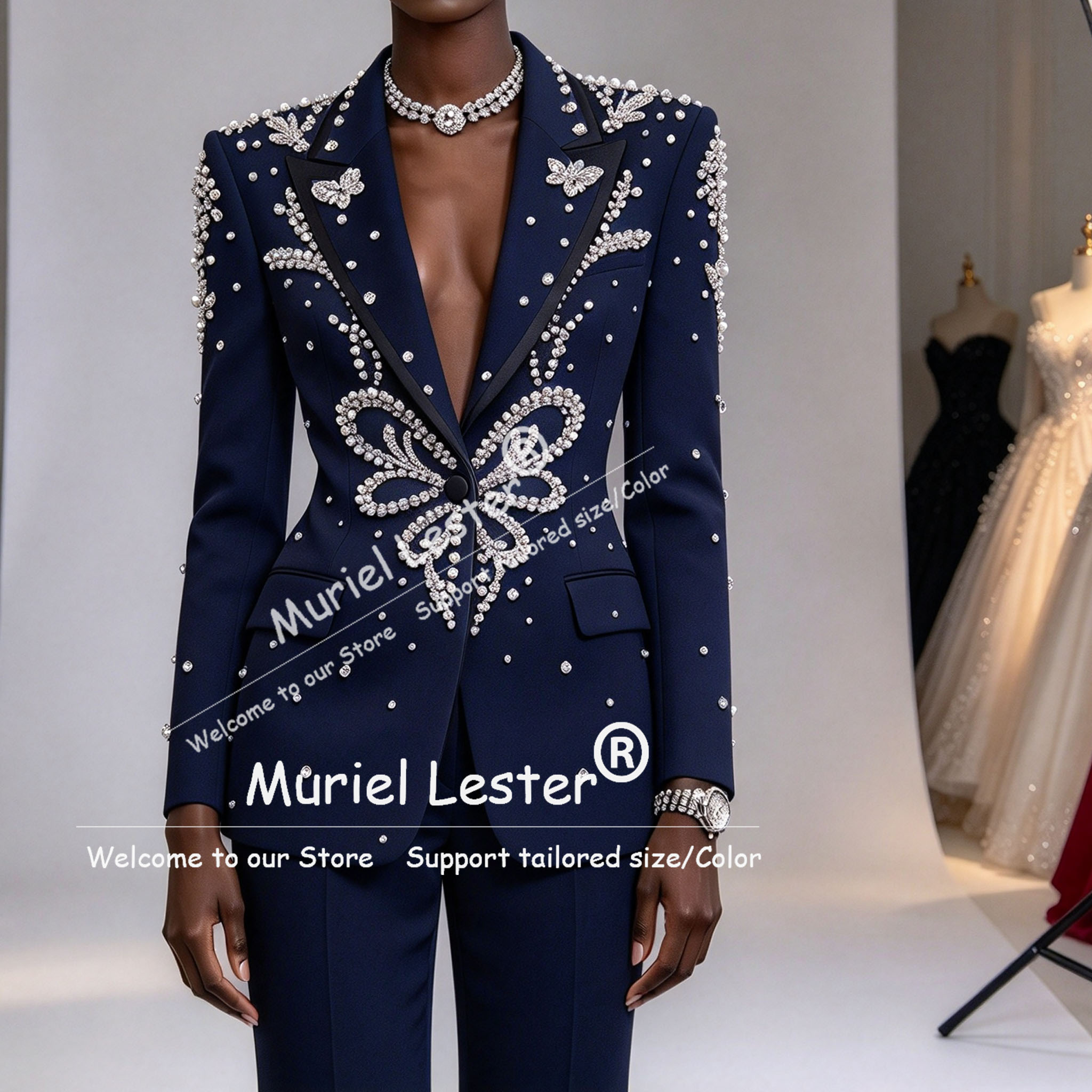 Womens Blazer - 여성용 블레이저와 정장 세트, 고급스러운 비즈