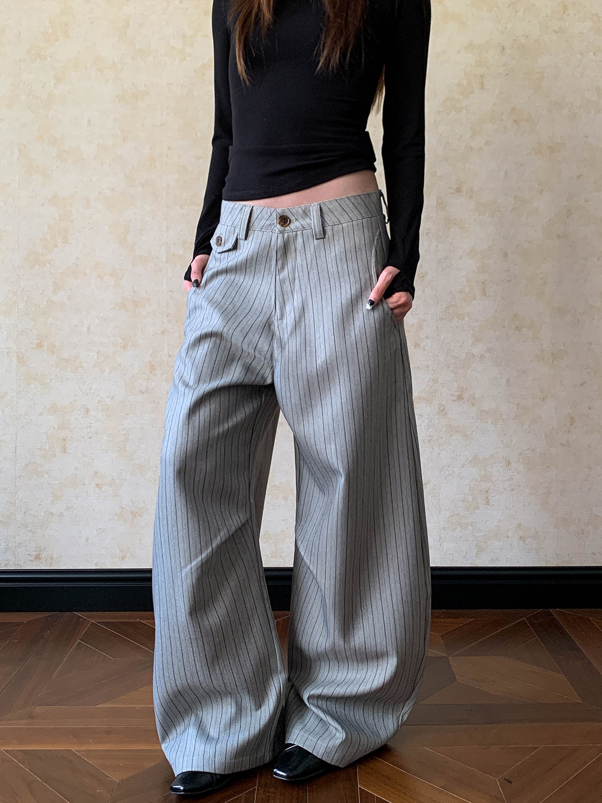 Tailored Trouser Wide - 아메리칸 스트리트 스타일 남녀 공용 나이프