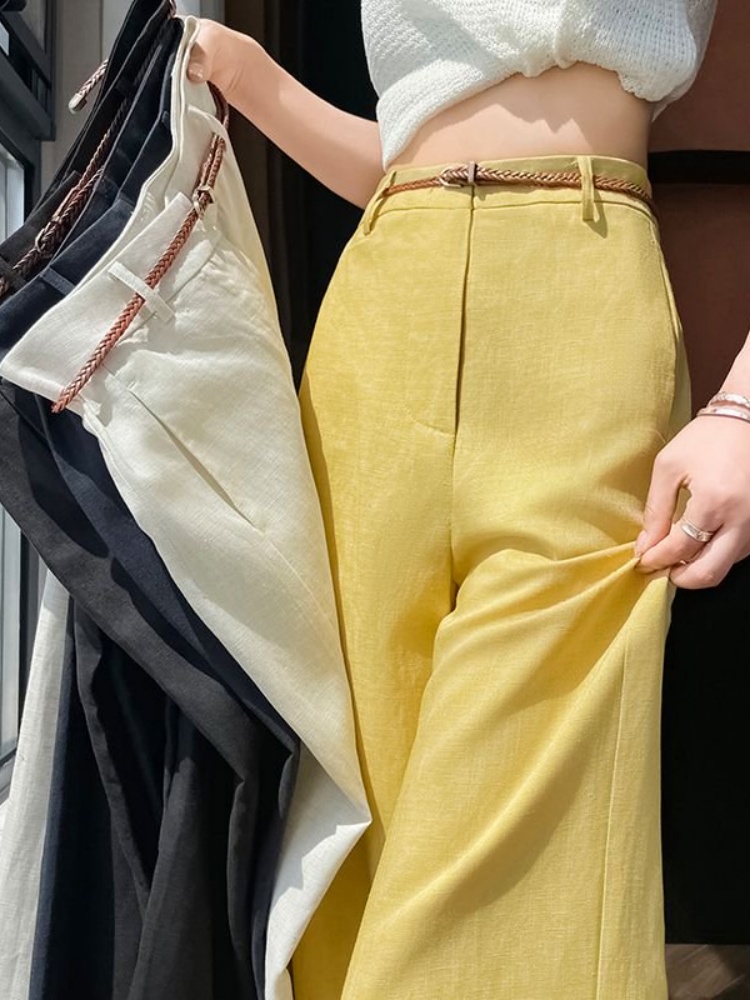 하이웨이스트 네로우컷 린넨 코튼 와이드 레그 팬츠 여성 - Tailored Trouser Wide 리뷰 및 가격