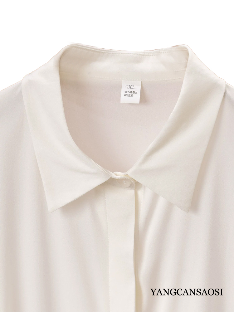 플러스 사이즈 여성 패션, 초가을 신상품, 93% 천연 - Silk Blouse 리뷰 및 가격