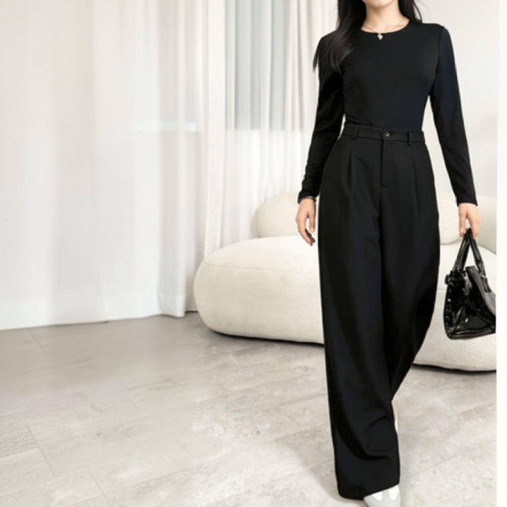 여성용 와이드 레그 정장 바지, 하이웨이스트, 일자형, - Tailored Trouser Wide 리뷰 및 가격