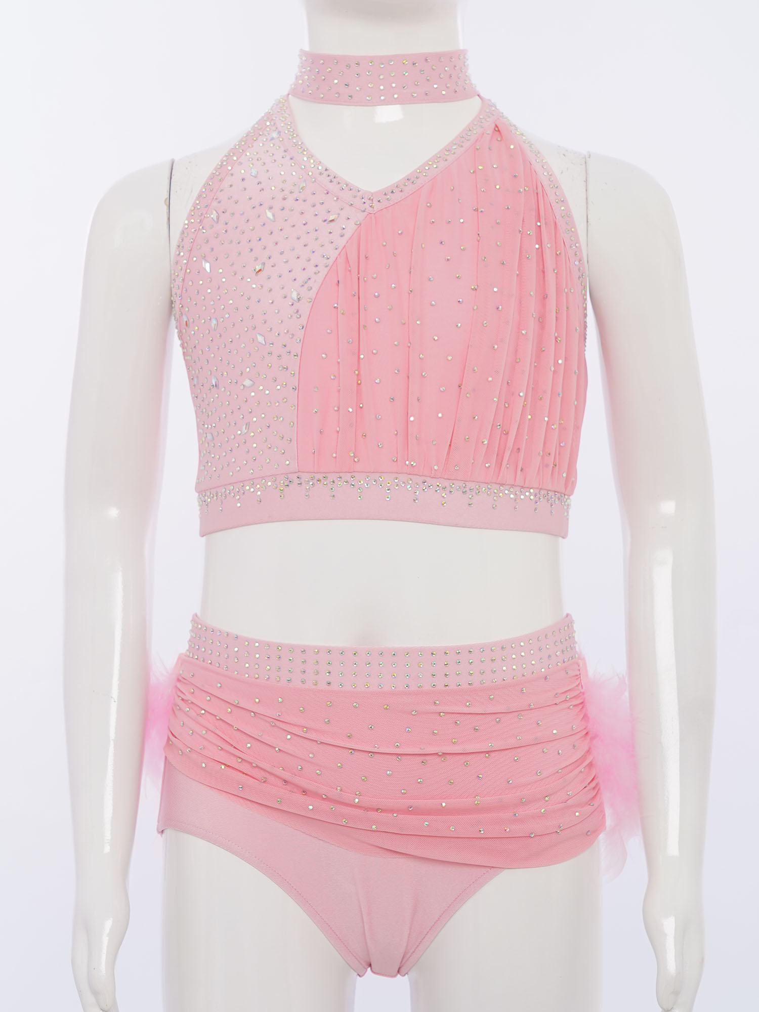 2Pcs 어린이 소녀 라틴 재즈 댄스 복장 반짝 이는  - Formal Skirt 리뷰 및 가격