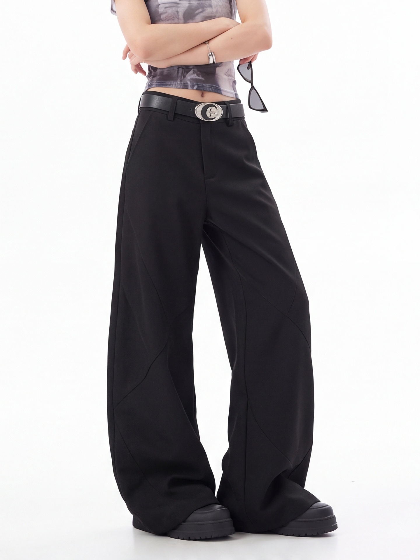여성용 블랙 하이웨이스트 트라우저 안트 브랜드 테일러드 - Tailored Trouser Wide 리뷰 및 가격